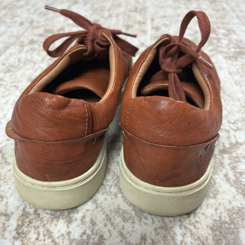 Frye Ivy Low‎ Lace Sneaker Size 9 Cognac